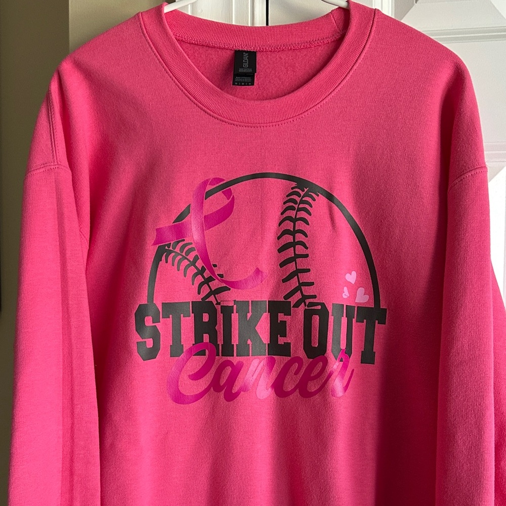 Gildan Pink Strike Out Cancer Women’s Sweatshirt